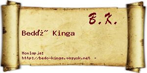 Bedő Kinga névjegykártya